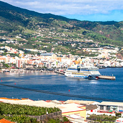 View of the port and city of Santa Cruz de La Palma